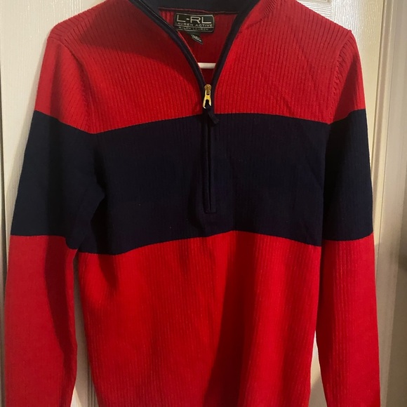 Lauren Ralph Lauren Y2K Color Block Ribbed Half Zip Pullover Sweater - Picture 3 of 8